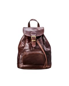 Bolso mochila de piel marrón chocolate