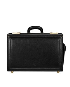 Black store leather suitcase