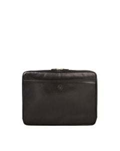 black leather laptop bag