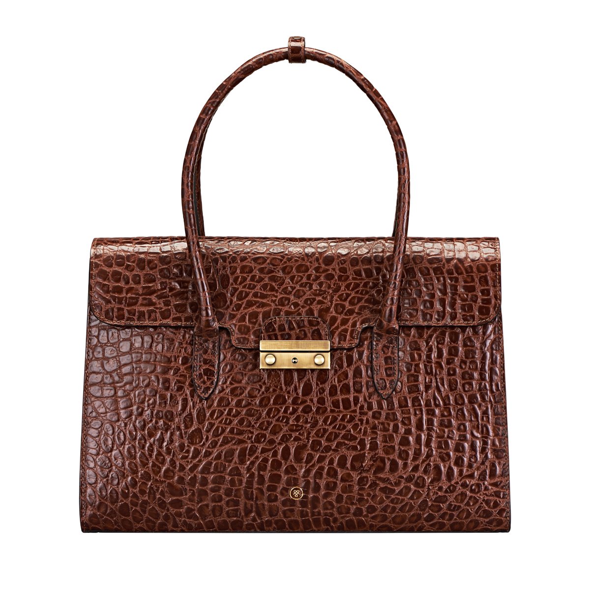 Fabia Croco Croc Leather Work Laptop Handbag