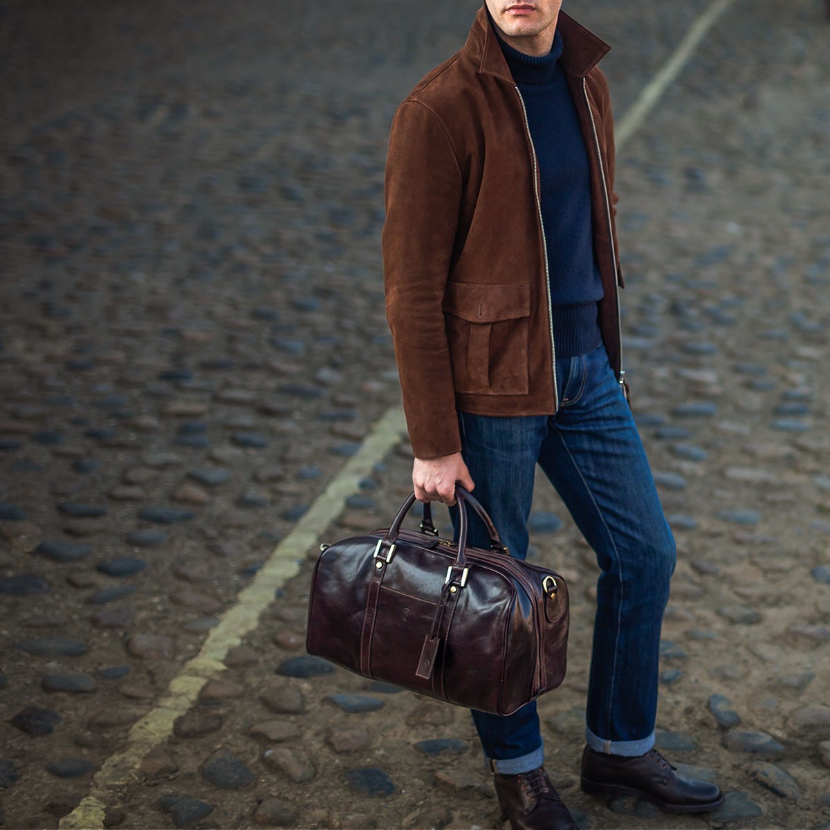 Mackintosh ハンガー9本セット　made in italy 42 Flero S Men's Italian Leather Small Holdall - Maxwell-Scott {c}