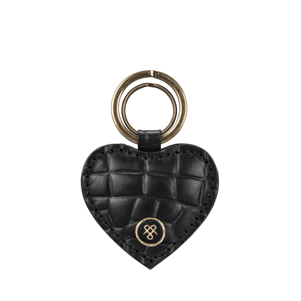 Mimi Croco Heart Shaped Leather Keyring