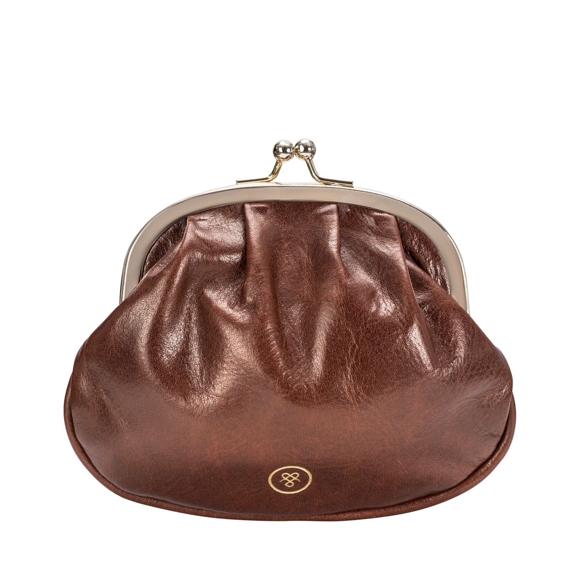 BRICK COIN PURSE MESH × GOAT LEATHER Sabina Women's Italian Leather Coin Purse with Clasp - Maxwell
