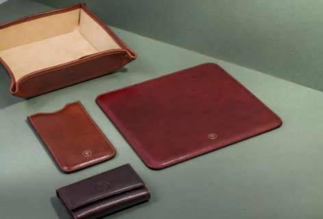 GENIE A4 Brown Conference Folder Card and pen holder Organiser leather finish 