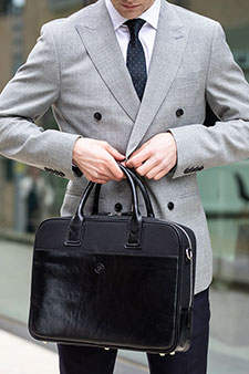 luxury leather laptop briefcase