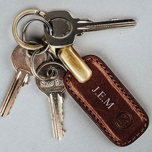 mens luxury leather keyring