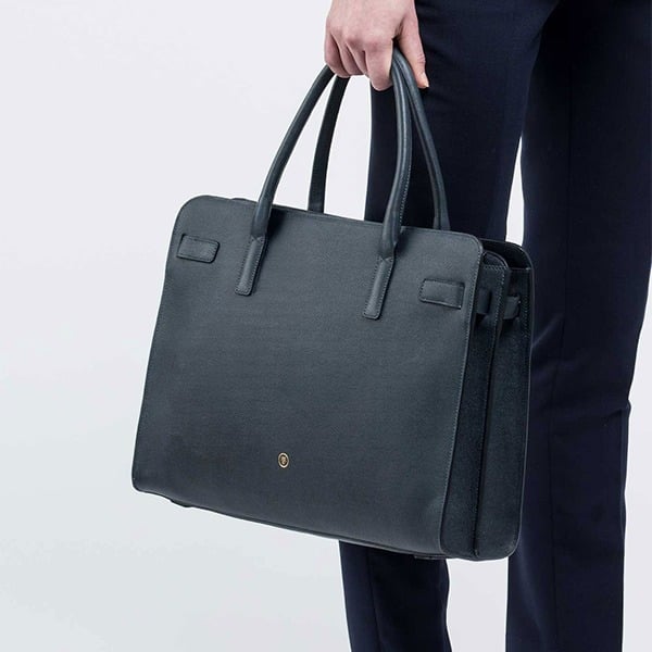 luxury leather pebbled business tote