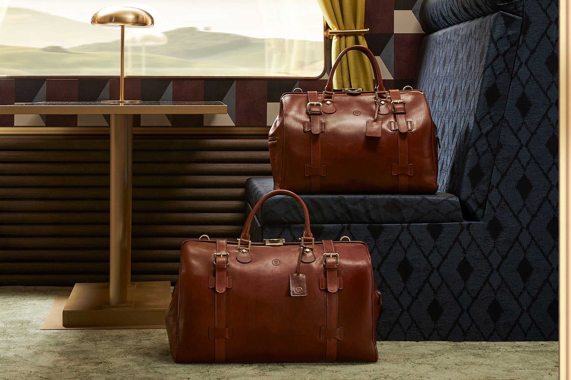 luxury leather luggage