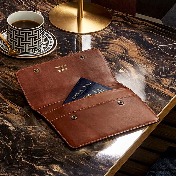 luxury mens leather travel wallet
